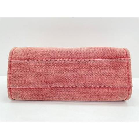 CHANEL Deauville Tote Bag canvas pink WS33199