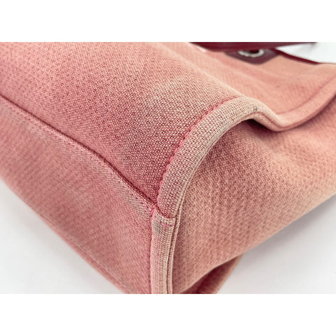CHANEL Deauville Tote Bag canvas pink WS33199
