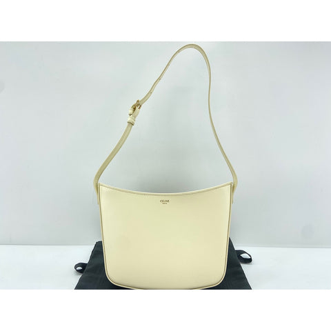 CELINE Medium Clock Bag Shoulder Bag leather beige WS33200