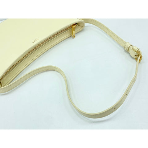 CELINE Medium Clock Bag Shoulder Bag leather beige WS33200