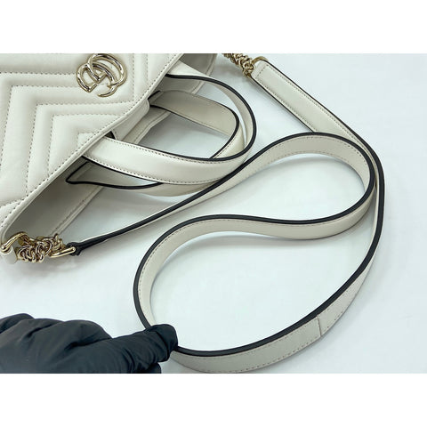 GUCCI GG Marmont Shoulder Bag leather white WS33201