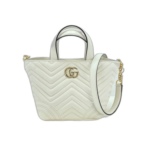 GUCCI GG Marmont Shoulder Bag leather white WS33201