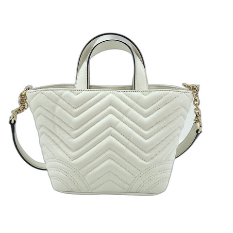 GUCCI GG Marmont Shoulder Bag leather white WS33201