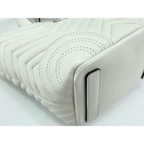 GUCCI GG Marmont Shoulder Bag leather white WS33201