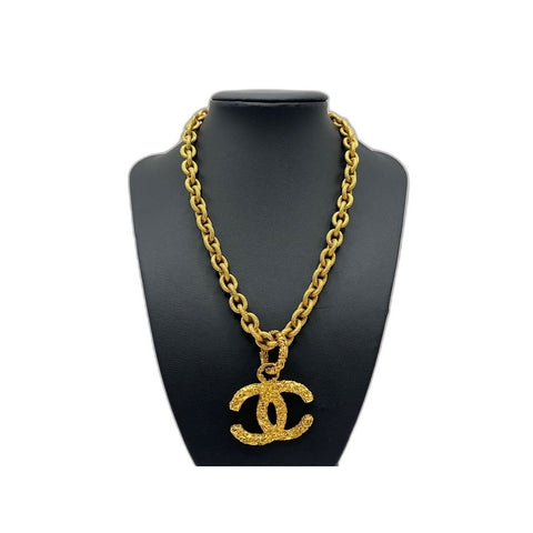 CHANEL COCO Mark Lava Necklace Gold Plated gold WS33208