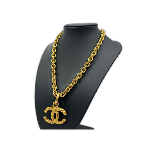 CHANEL COCO Mark Lava Necklace Gold Plated gold WS33208