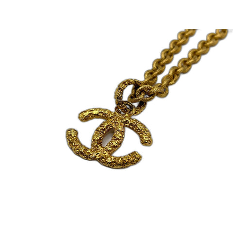 CHANEL COCO Mark Lava Necklace Gold Plated gold WS33208