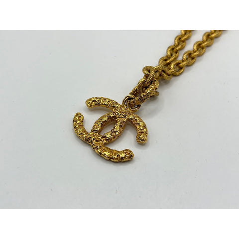 CHANEL COCO Mark Lava Necklace Gold Plated gold WS33208