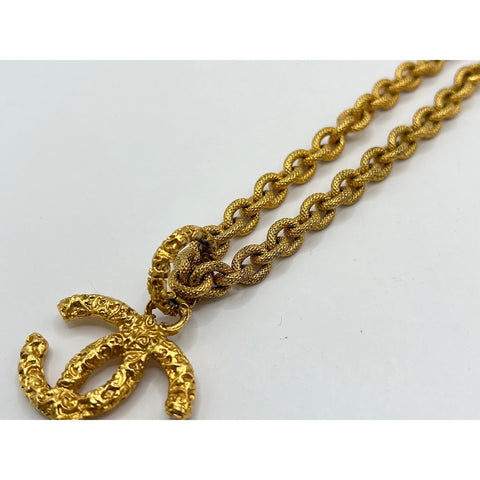 CHANEL COCO Mark Lava Necklace Gold Plated gold WS33208