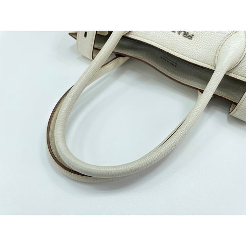 PRADA Tote Bag leather white WS33209