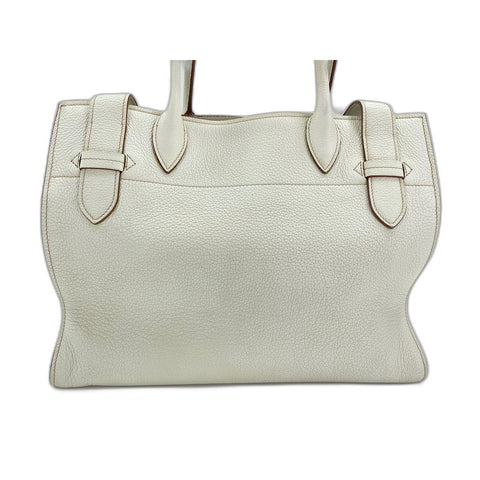 PRADA Tote Bag leather white WS33209