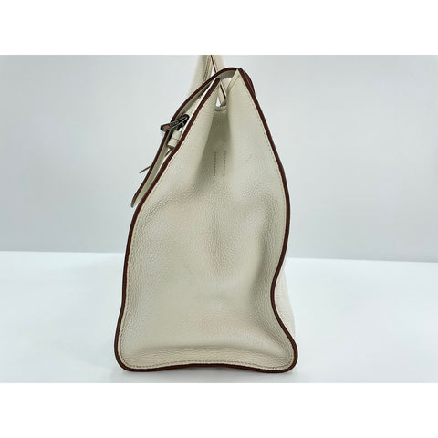 PRADA Tote Bag leather white WS33209