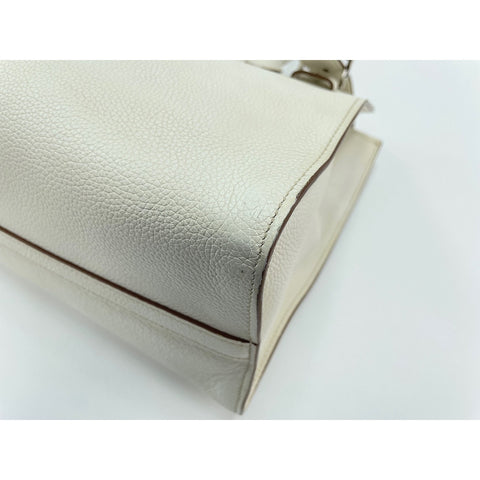 PRADA Tote Bag leather white WS33209
