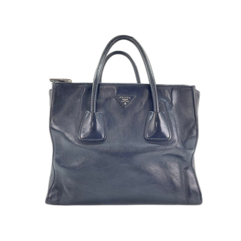 PRADA Shoulder Bag leather Navy WS33210