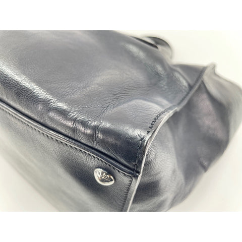 PRADA Shoulder Bag leather Navy WS33210