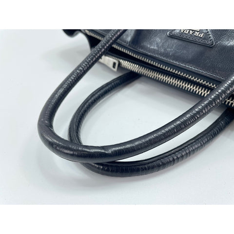 PRADA Shoulder Bag leather Navy WS33210