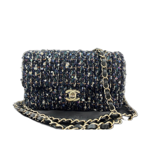 CHANEL Tweed Mini Matelassé Shoulder Bag tweed multicolor WS33214