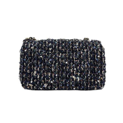 CHANEL Tweed Mini Matelassé Shoulder Bag tweed multicolor WS33214