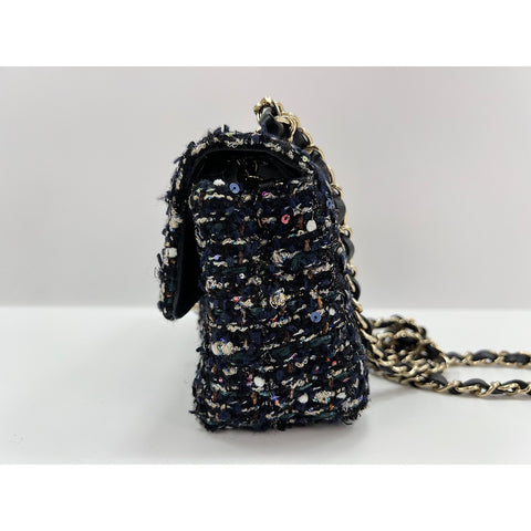 CHANEL Tweed Mini Matelassé Shoulder Bag tweed multicolor WS33214