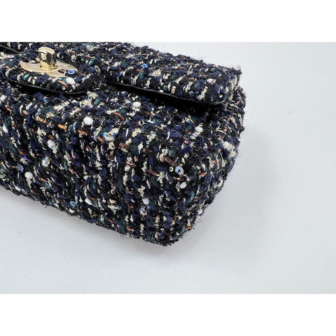 CHANEL Tweed Mini Matelassé Shoulder Bag tweed multicolor WS33214