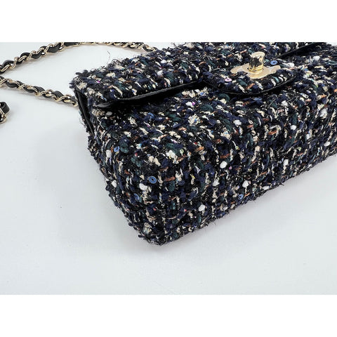 CHANEL Tweed Mini Matelassé Shoulder Bag tweed multicolor WS33214
