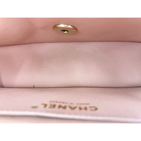 CHANEL Mini matrasse Shoulder Bag tweed pink WS33215