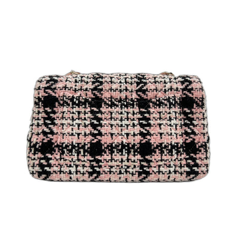 CHANEL Mini matrasse Shoulder Bag tweed pink WS33215