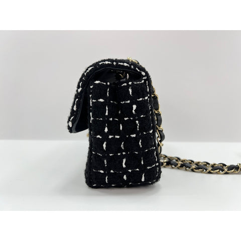 CHANEL Mini matrasse Shoulder Bag tweed black WS33216