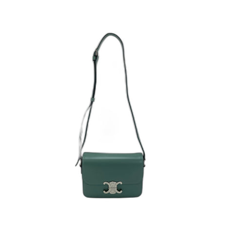 CELINE teen Shoulder Bag leather green WS33219