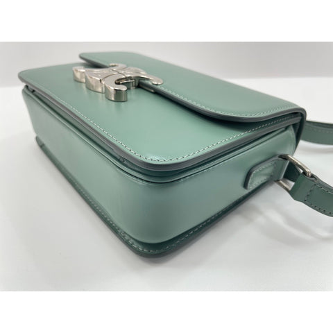 CELINE teen Shoulder Bag leather green WS33219