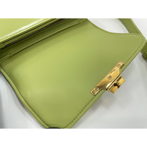 CELINE teen Shoulder Bag leather green WS33220