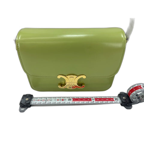 CELINE teen Shoulder Bag leather green WS33220