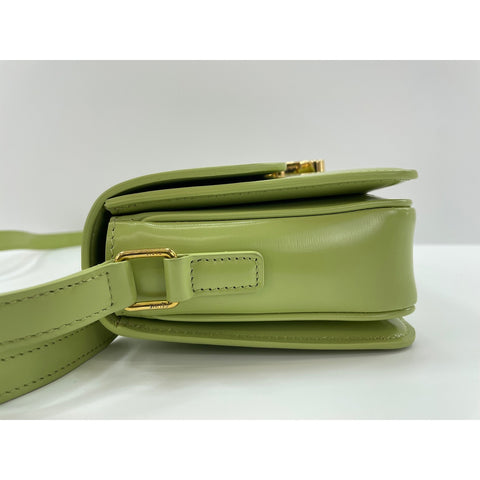 CELINE teen Shoulder Bag leather green WS33220