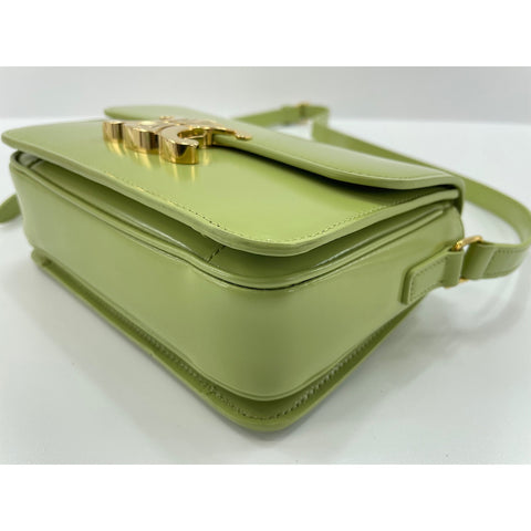 CELINE teen Shoulder Bag leather green WS33220