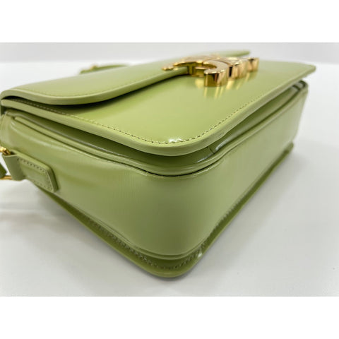 CELINE teen Shoulder Bag leather green WS33220