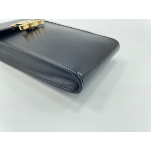 CELINE Shoulder Bag leather black WS33221