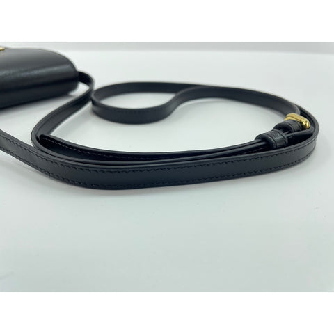 CELINE Shoulder Bag leather black WS33221