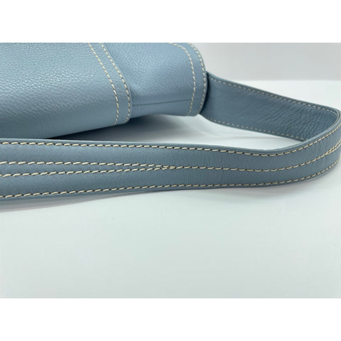 CELINE Shoulder Bag leather blue WS33222