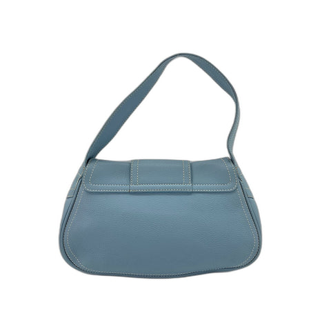 CELINE Shoulder Bag leather blue WS33222