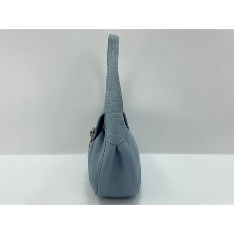 CELINE Shoulder Bag leather blue WS33222
