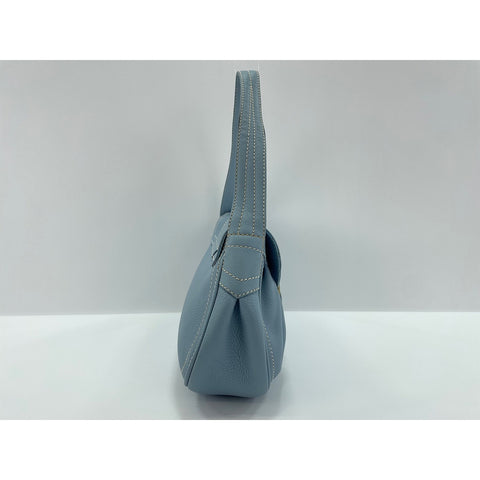CELINE Shoulder Bag leather blue WS33222