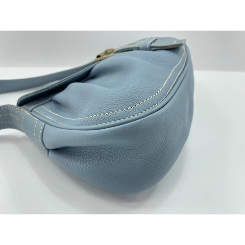 CELINE Shoulder Bag leather blue WS33222