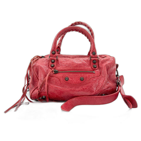 BALENCIAGA The city Shoulder Bag leather Red WS33224