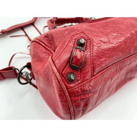 BALENCIAGA The city Shoulder Bag leather Red WS33224