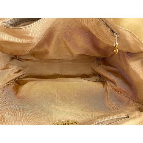 CHANEL Tote Bag lambskin beige WS33225