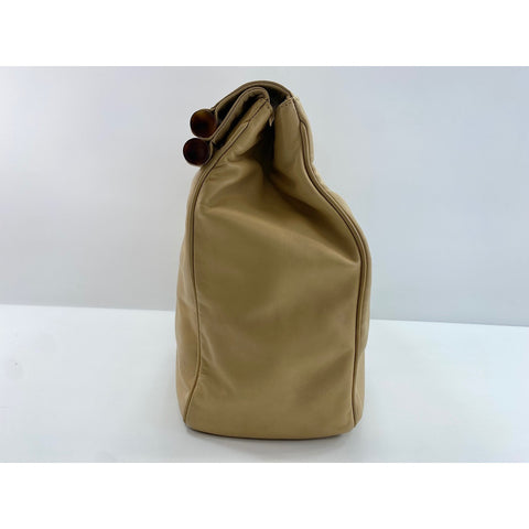 CHANEL Tote Bag lambskin beige WS33225