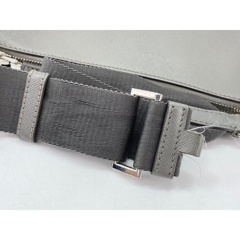PRADA Shoulder Bag leather gray WS33249