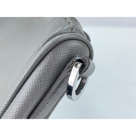 PRADA Shoulder Bag leather gray WS33249