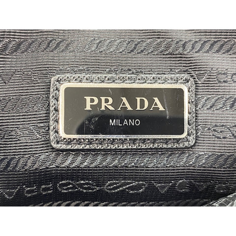 PRADA Shoulder Bag leather gray WS33249