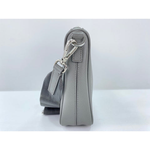 PRADA Shoulder Bag leather gray WS33249